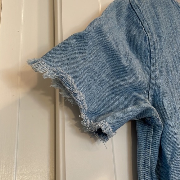 Love Fire DISTRESSED JEAN DRESS SIZE S Western Boho Beachy Festival - Picture 11 of 15